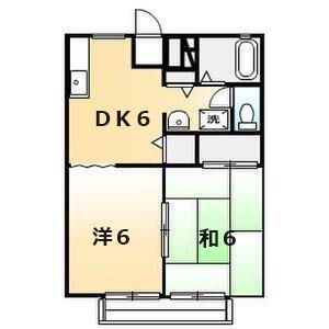 こうせいハイツ(2DK/1階)の間取り写真