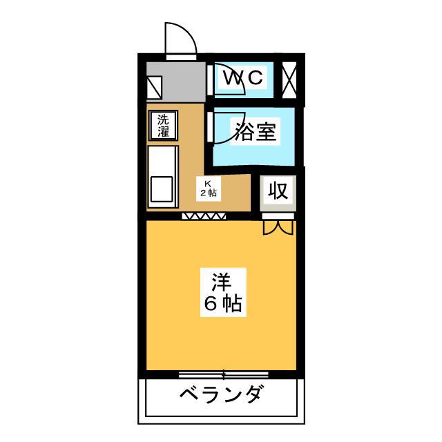 サープラスI HIGASHIBORA(1K/1階)の間取り写真