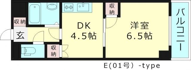 MSR京橋(1DK/2階)の間取り写真