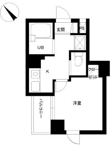 スカイコート目白台(1K/5階)の間取り写真
