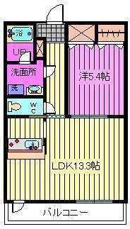 パルコンマックス(1LDK/3階)の間取り写真