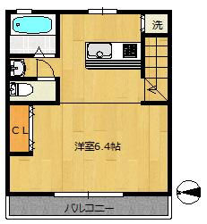 カーサブル高井戸(1K/2階)の間取り写真