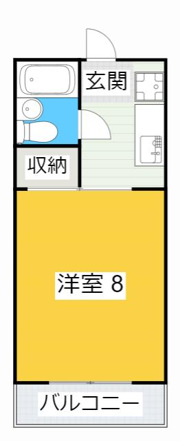 パレス石川(1K/2階)の間取り写真
