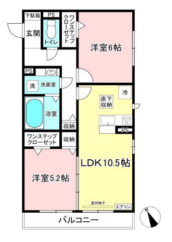 べベル スペース(2LDK/1階)の間取り写真