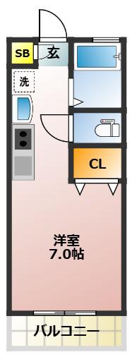 コンフォート要町(ワンルーム/2階)の間取り写真