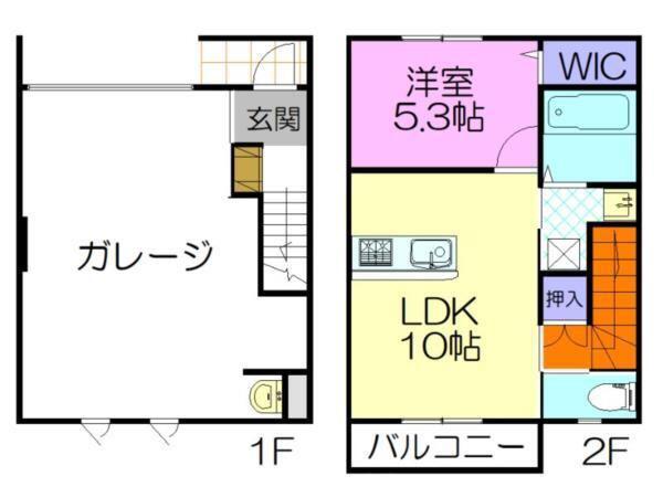 アウトリメッサ B(1LDK/1階)の間取り写真