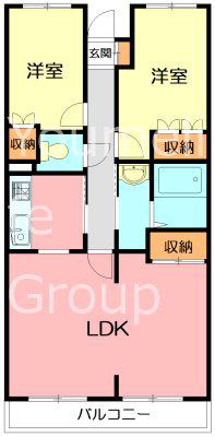 ヴェール戸塚(2LDK/1階)の間取り写真