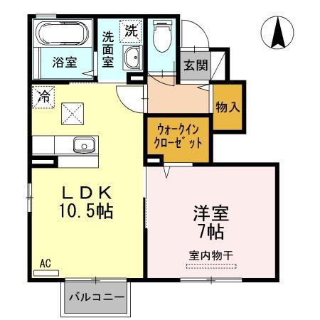 サニーコート(1LDK/1階)の間取り写真