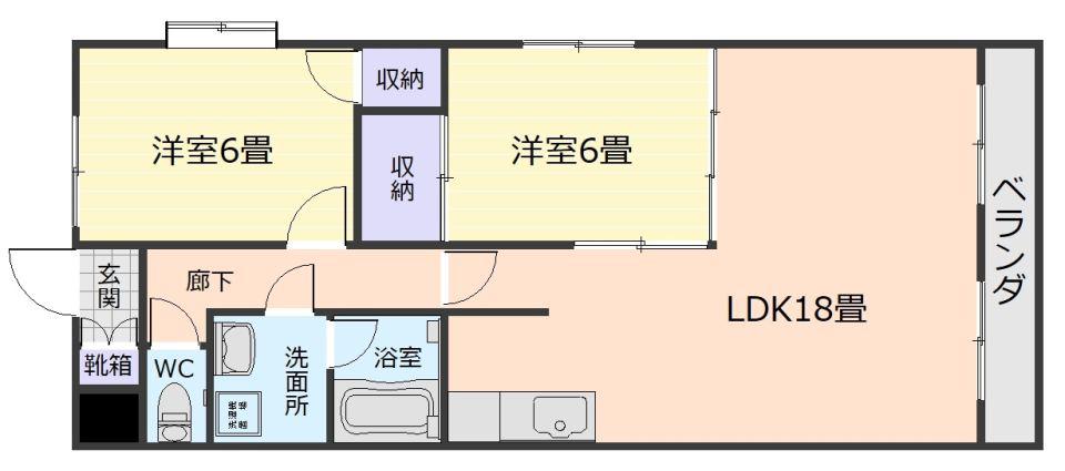 日宝エミール天文館(2LDK/6階)の間取り写真