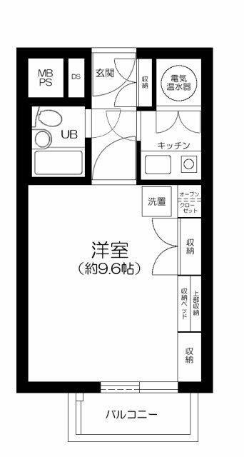 パークサイド六本木(1K/3階)の間取り写真
