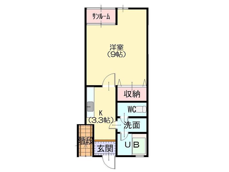 マスターズ上安原(1K/1階)の間取り写真