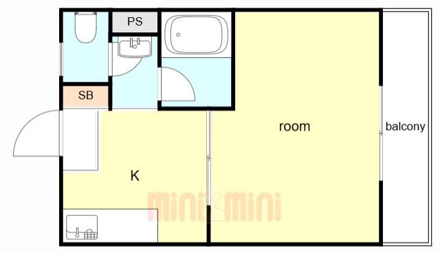 ファーストマンション(ワンルーム/2階)の間取り写真