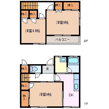 コーポ伊藤A棟(3DK/1階)の間取り写真