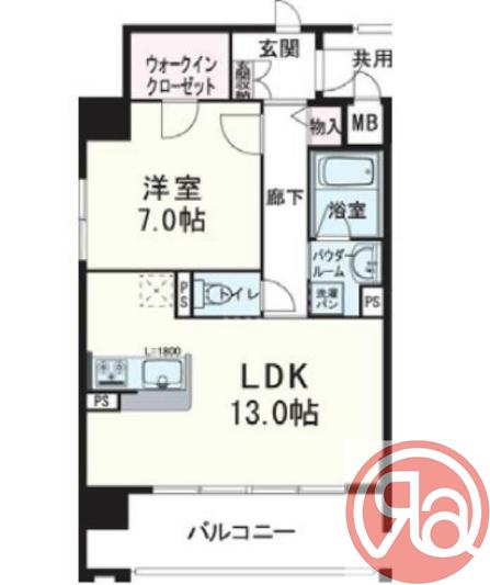 TOMODOAL北梅田(1LDK/6階)の間取り写真