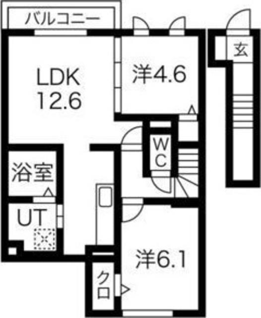 カーサフェリーチェII(2LDK/2階)の間取り写真
