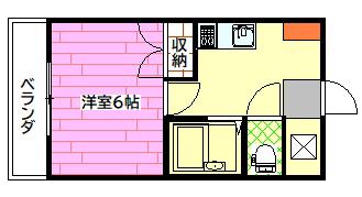 第2植野ビル(1K/9階)の間取り写真
