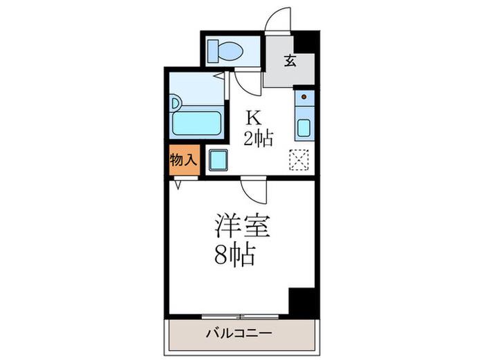 セントポール修学院(1K/6階)の間取り写真