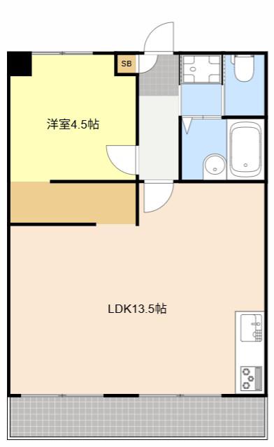 Vタウン(1LDK/3階)の間取り写真