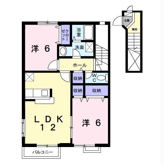 フォレストガーデンI(2LDK/2階)の間取り写真