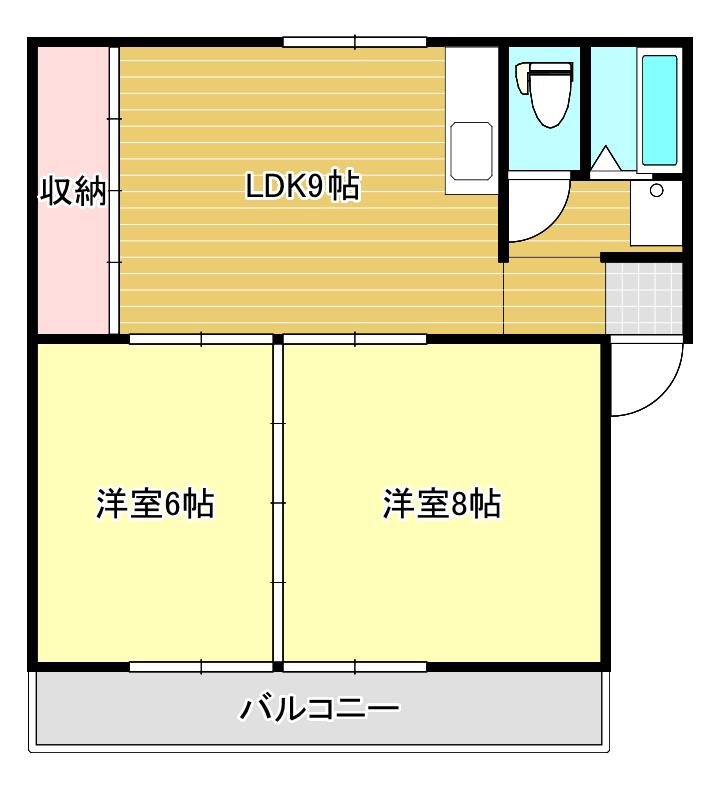 アンシャンテA(2LDK/1階)の間取り写真