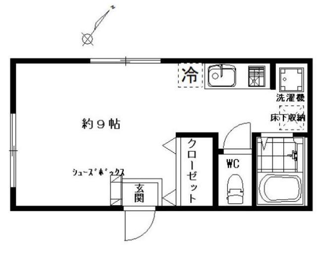 ジラソーレ(1K/1階)の間取り写真