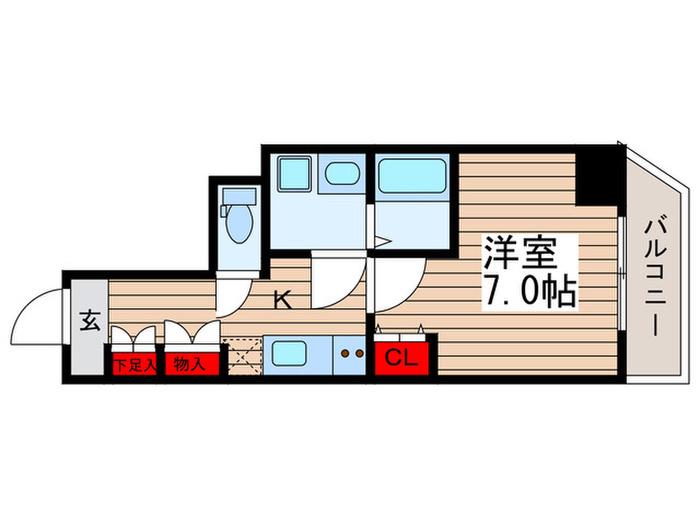 BLAU本所一丁目(1K/4階)の間取り写真