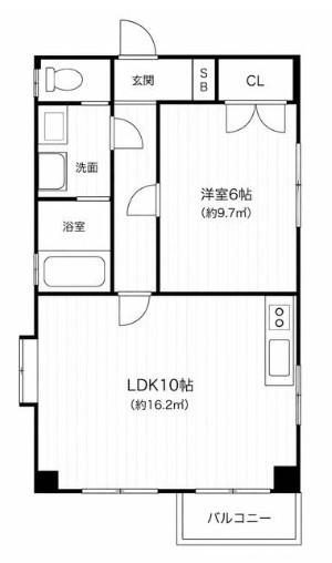 フレールかもん(1LDK/3階)の間取り写真
