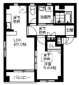 ルネス ファットリーア(1LDK/2階)の間取り写真