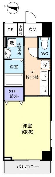 プログレス花通(1K/3階)の間取り写真