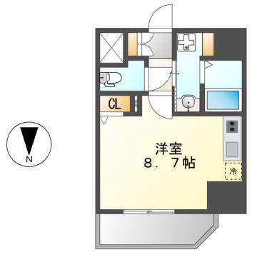 ディアレイシャス名古屋浄心II(ワンルーム/4階)の間取り写真