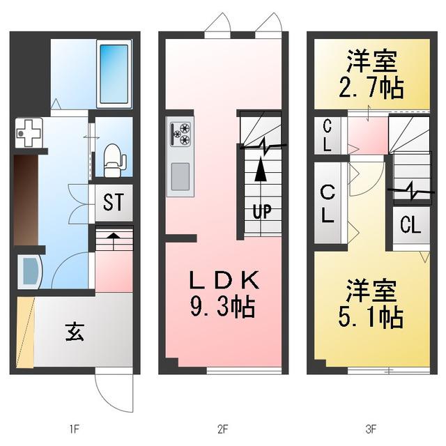 MOK-TERRACE NISHINIPPORI(2LDK/1階)の間取り写真