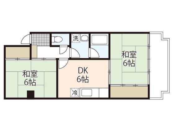 児玉ビル(2DK/3階)の間取り写真