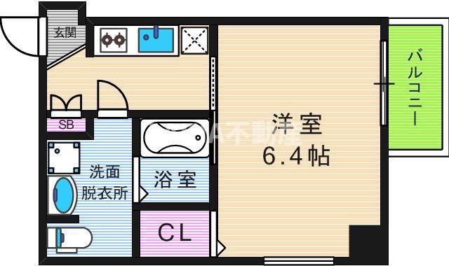 アドバンス上町台プレジール(1K/13階)の間取り写真