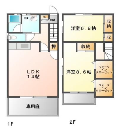 アロッジオA(2LDK/1階)の間取り写真