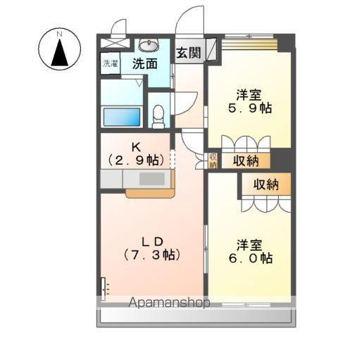 サンフォレスタ(2LDK/1階)の間取り写真