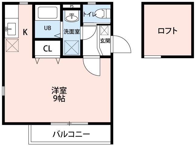 スターブルI(ワンルーム/2階)の間取り写真