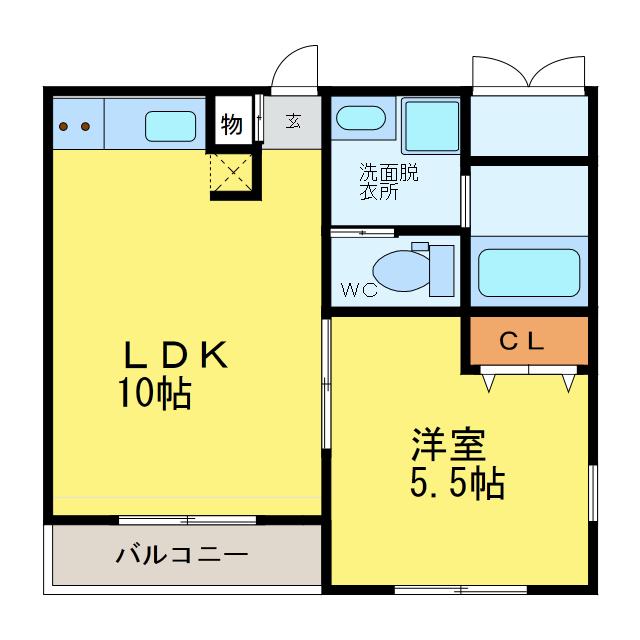 アップフィールド富田橋(1LDK/5階)の間取り写真