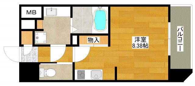 ドゥーエ江坂III(ワンルーム/12階)の間取り写真