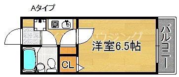 ロジュマン海塚I(1K/6階)の間取り写真