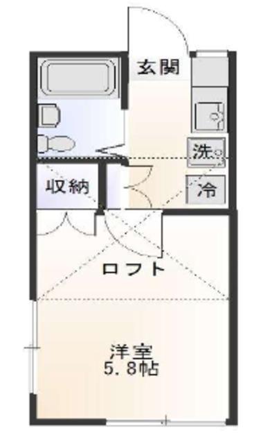 ハイツロングアイランドII(1K/1階)の間取り写真