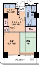 UR 武庫川12(2DK/17階)の間取り写真