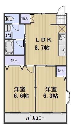 PRECIOUS-K(2LDK/3階)の間取り写真