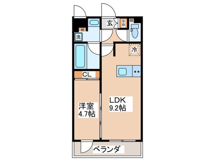 ダイナシティ高円寺II(1LDK/4階)の間取り写真