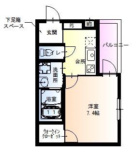 フジパレス灘1番館(1K/2階)の間取り写真