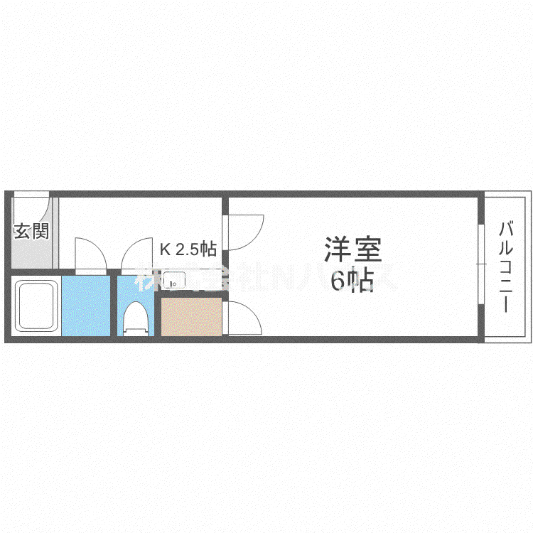 メゾンシャピー布施(1K/2階)の間取り写真