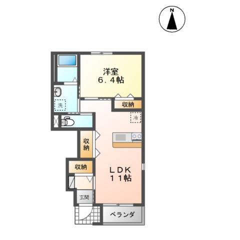 FOFTII(1LDK/1階)の間取り写真