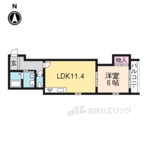 シャルマンビル(1LDK/2階)の間取り写真