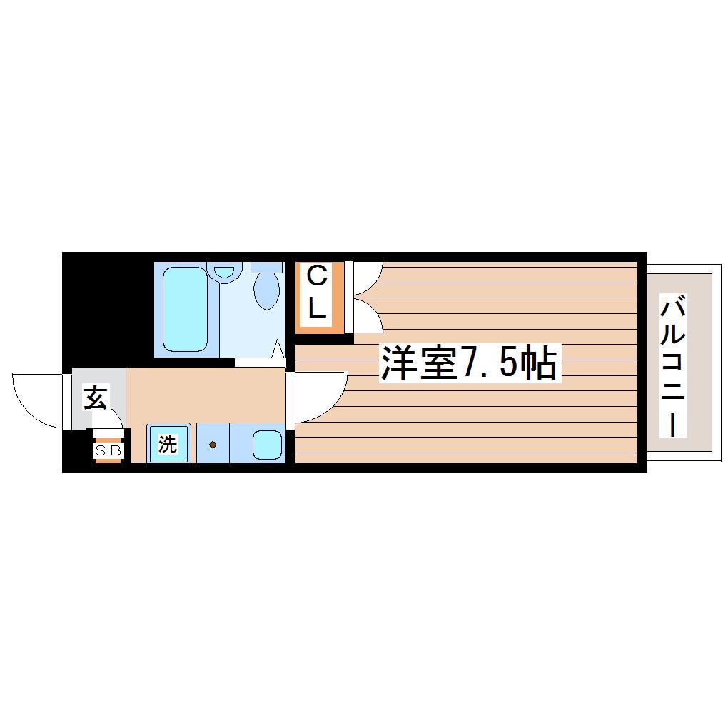 アゼリアコート福沢(1K/6階)の間取り写真