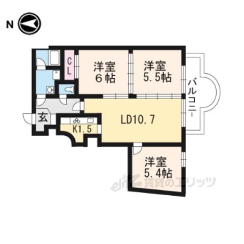 エグゼ東山(3LDK/3階)の間取り写真