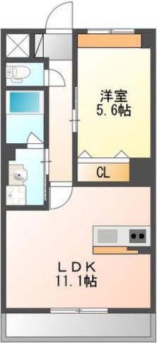 フェリオ(1LDK/2階)の間取り写真
